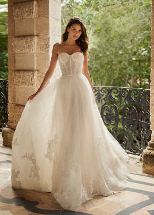 Beaded Ivory Lace Pleated Tulle Sparkly Stunning Wedding Dress Beaded Ivory Lace Pleated Tulle Sparkly Stunning Wedding Dress